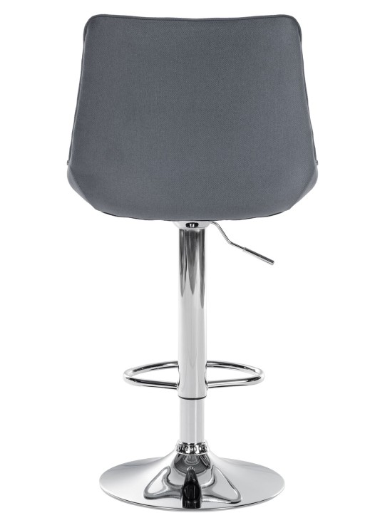 Taburete de bar Toni tela cromo, gris