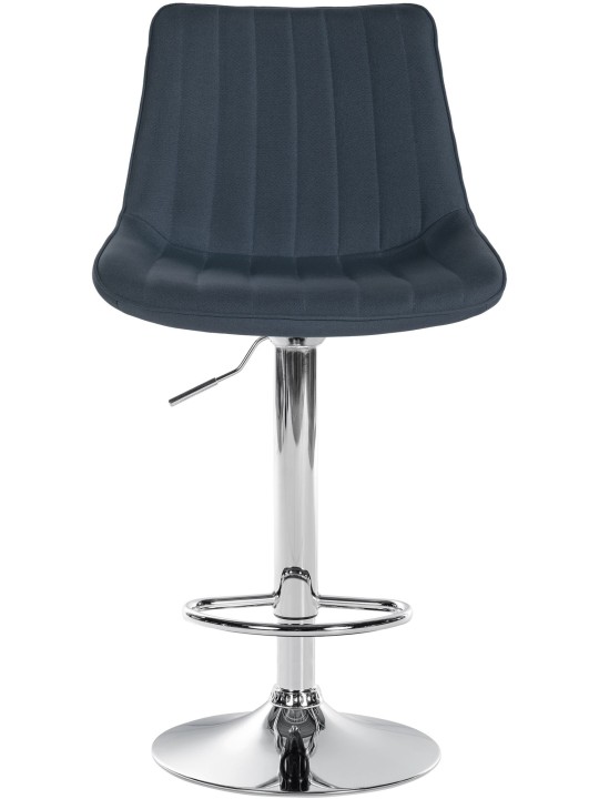 Taburete de bar Toni tela cromo, gris oscuro