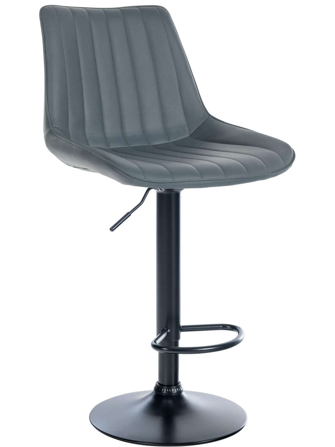Taburete de bar Toni símil piel, gris