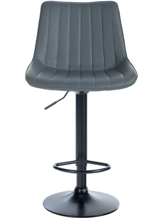 Taburete de bar Toni símil piel, gris