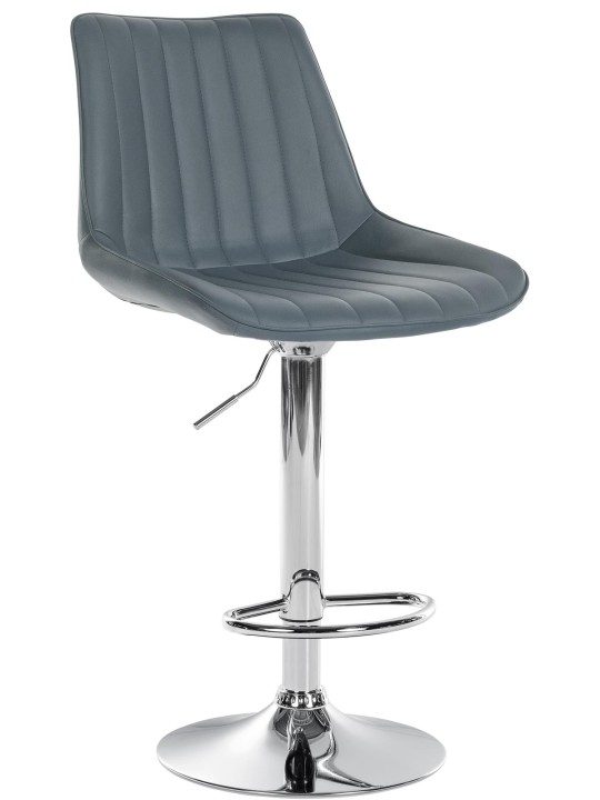 Taburete de bar Toni polipiel cromado, gris