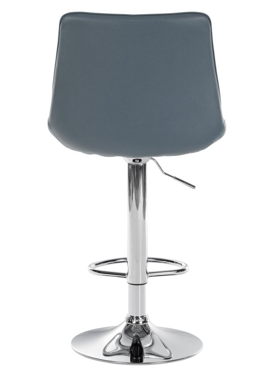Taburete de bar Toni polipiel cromado, gris