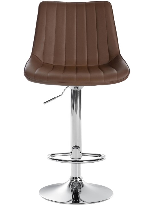 Taburete de bar Toni polipiel cromado, marrón