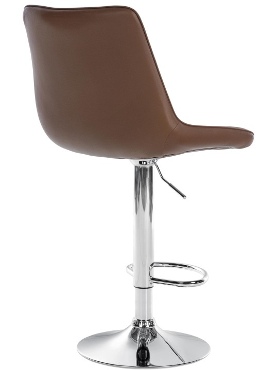Taburete de bar Toni polipiel cromado, marrón