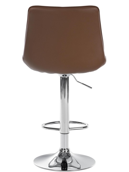 Taburete de bar Toni polipiel cromado, marrón