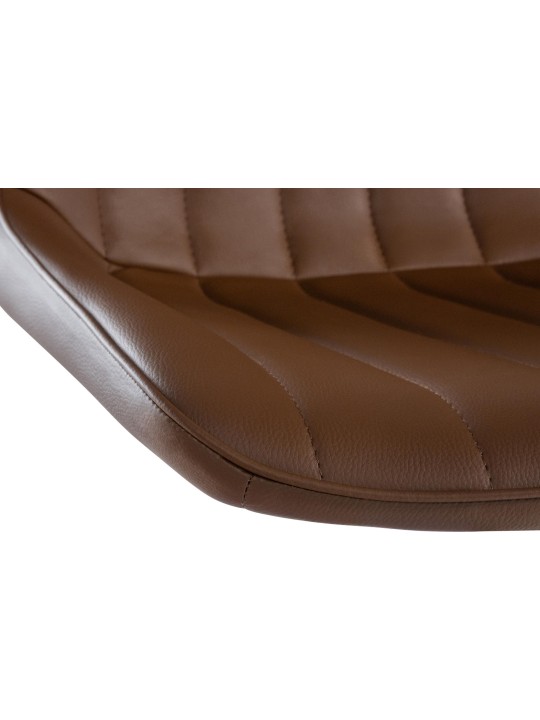 Taburete de bar Toni polipiel cromado, marrón