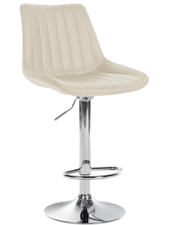 Taburete de bar Toni polipiel cromado, crema