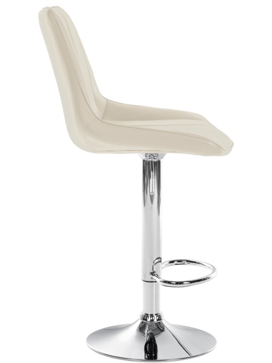 Taburete de bar Toni polipiel cromado, crema
