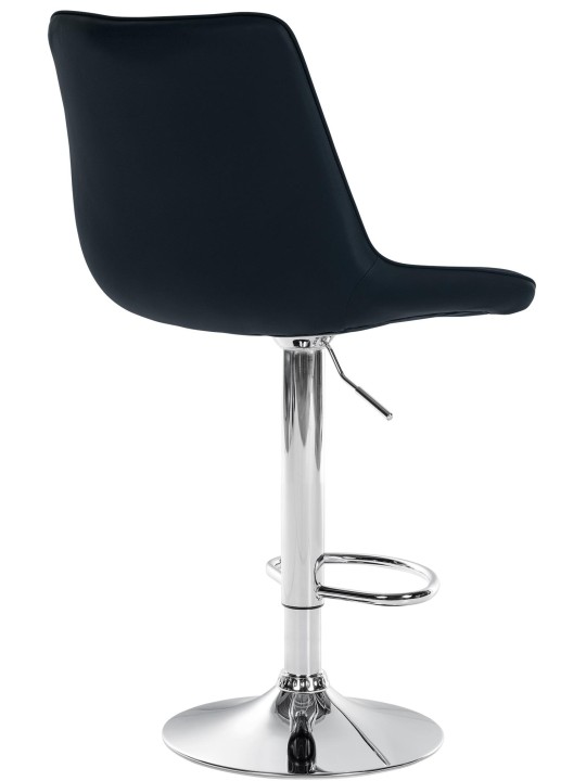 Taburete de bar Toni polipiel cromado, negro
