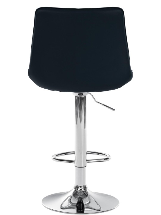 Taburete de bar Toni polipiel cromado, negro