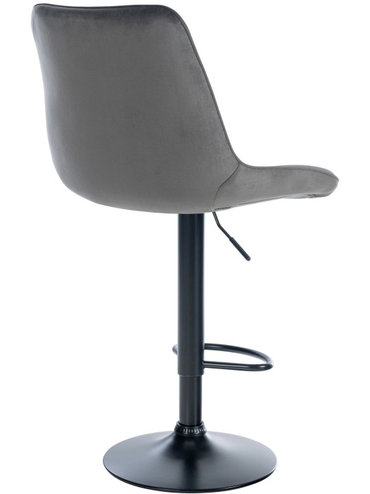 Taburete de bar Toni terciopelo, gris oscuro