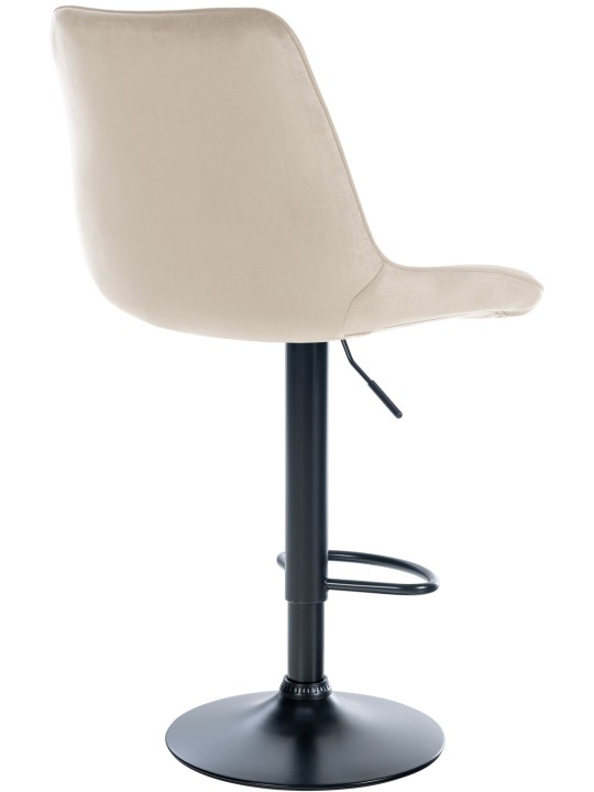 Taburete de bar Toni terciopelo, crema