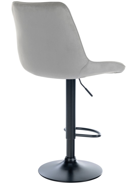 Taburete de bar Toni terciopelo, gris