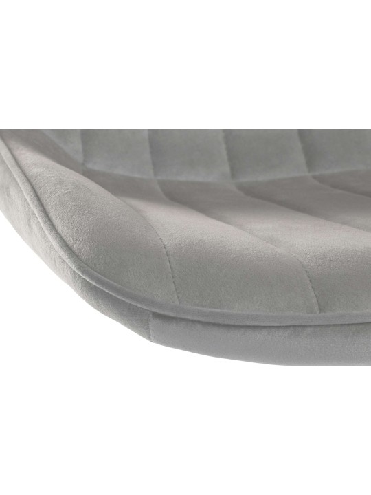 Taburete de bar Toni terciopelo cromo, gris