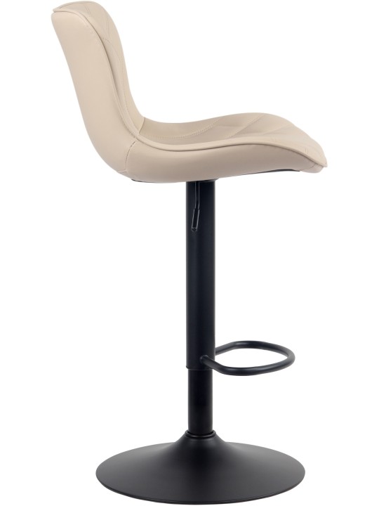 Taburete de bar Linus de piel sintética, crema