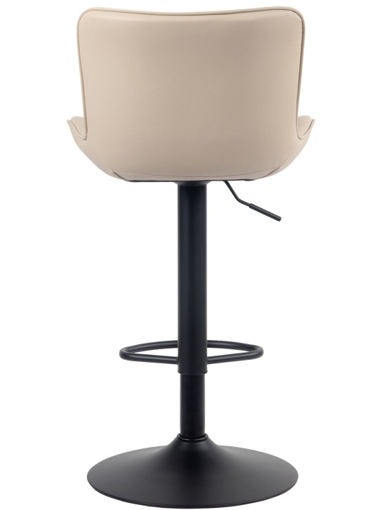 Taburete de bar Linus de piel sintética, crema