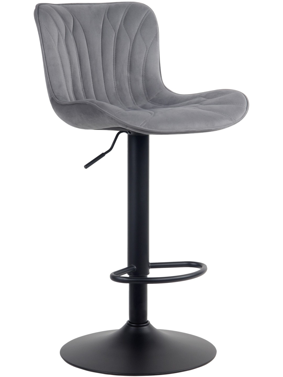 Taburete de bar Linus terciopelo, gris oscuro