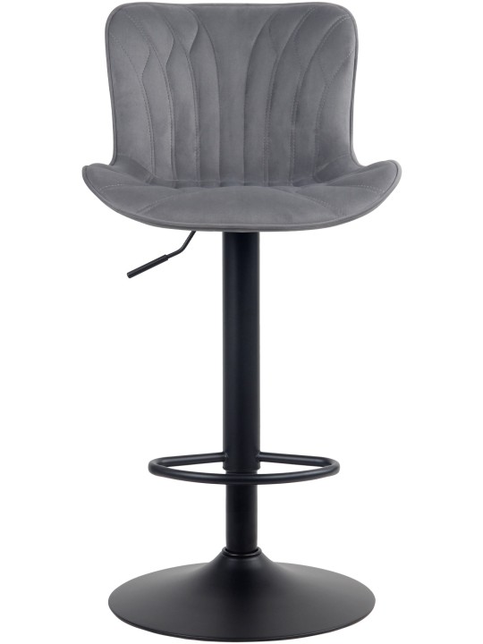 Taburete de bar Linus terciopelo, gris oscuro