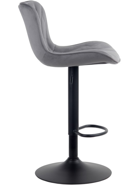 Taburete de bar Linus terciopelo, gris oscuro