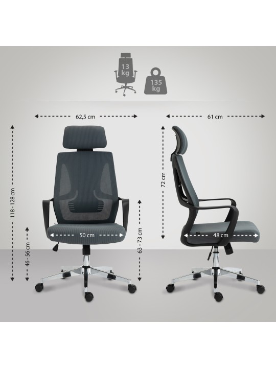 Silla de oficina Kanab, gris