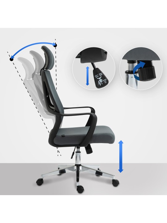 Silla de oficina Kanab, gris