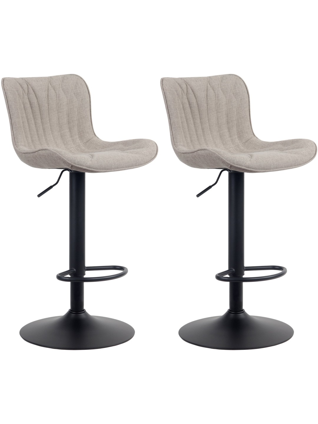Juego de 2 taburetes de bar tela Linus, taupe