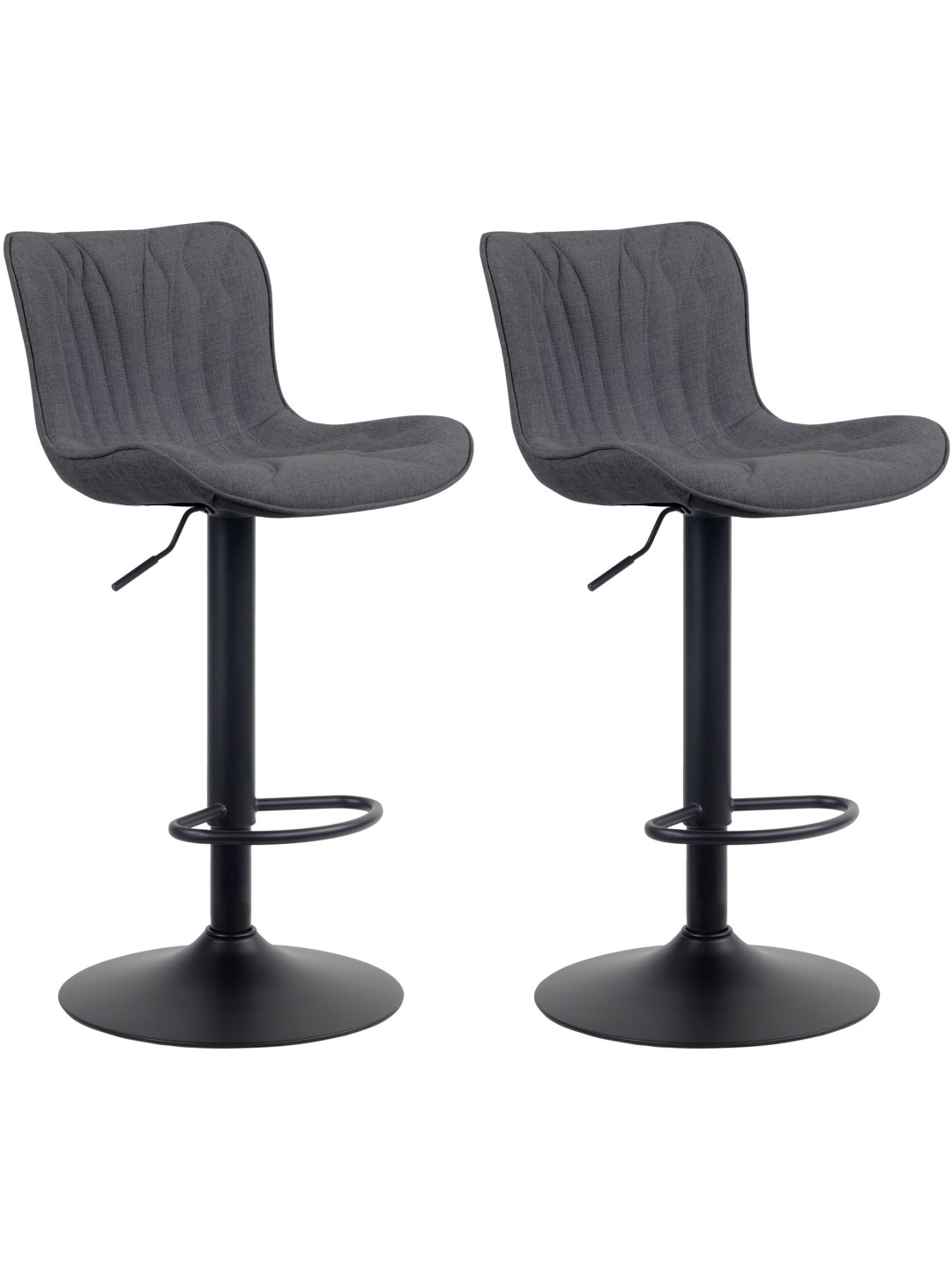 Juego de 2 taburetes de bar tela Linus, negro