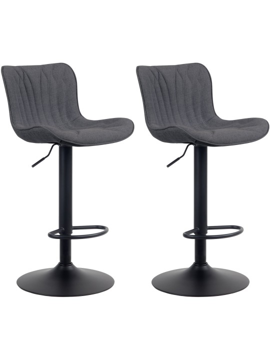 Juego de 2 taburetes de bar tela Linus, negro