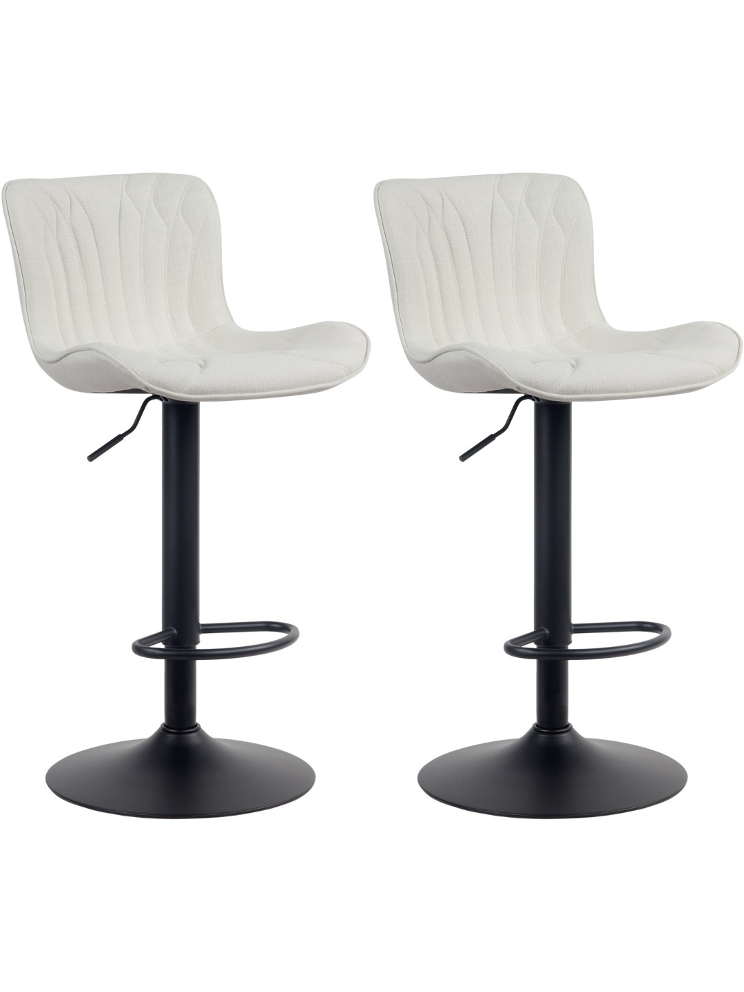 Juego de 2 taburetes de bar tela Linus, crema