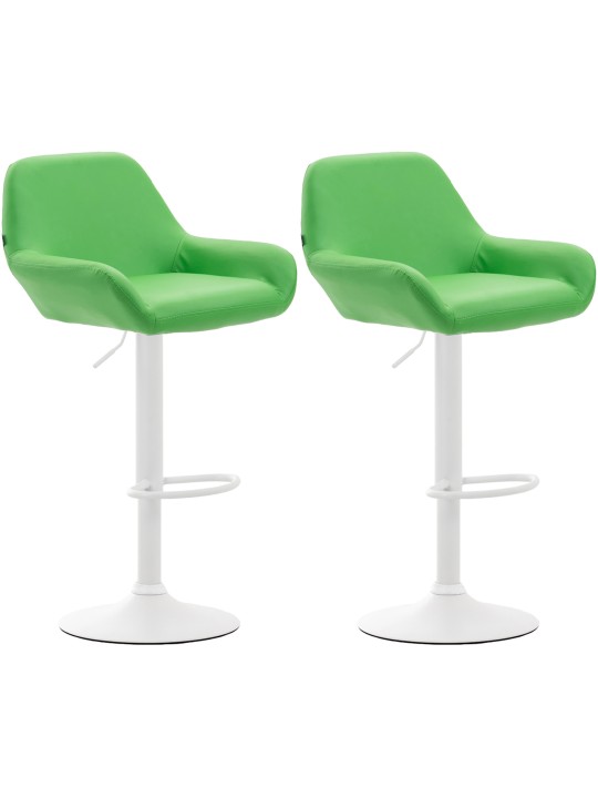 Juego de 2 taburetes de bar Braga piel sintética, verde