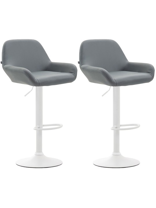Juego de 2 taburetes de bar Braga piel sintética, gris