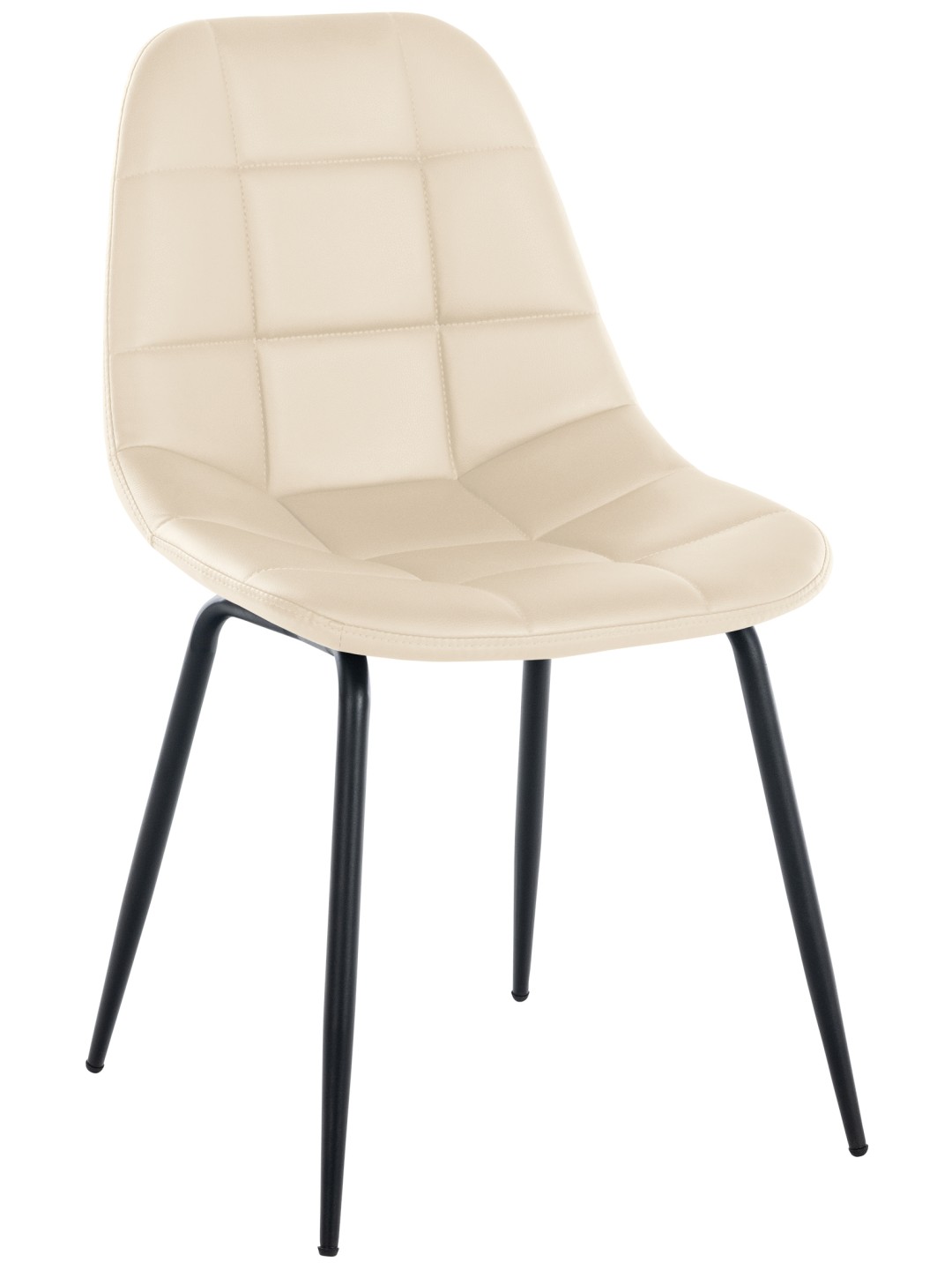 Silla Tom símil piel, crema