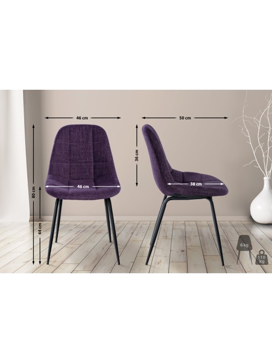 Silla Tom tela, morado