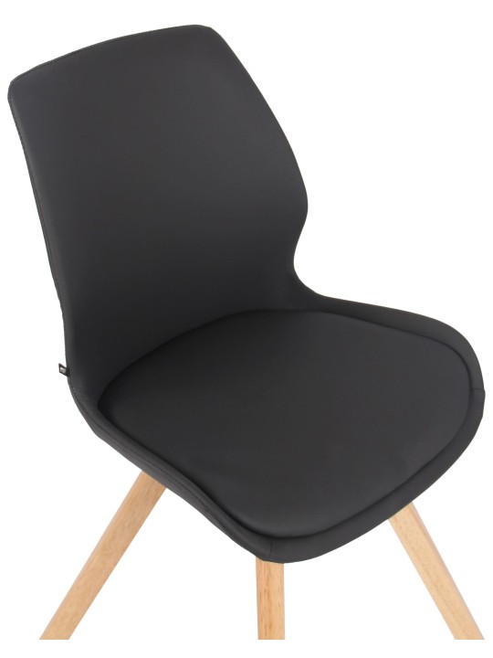 Silla Luna símil piel, negro