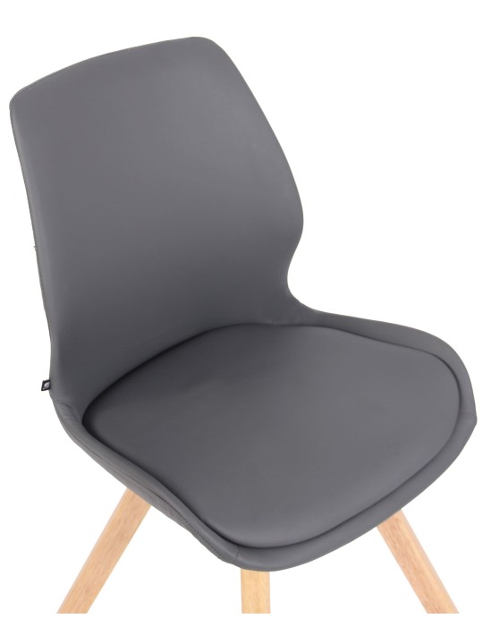 Silla Luna símil piel, gris