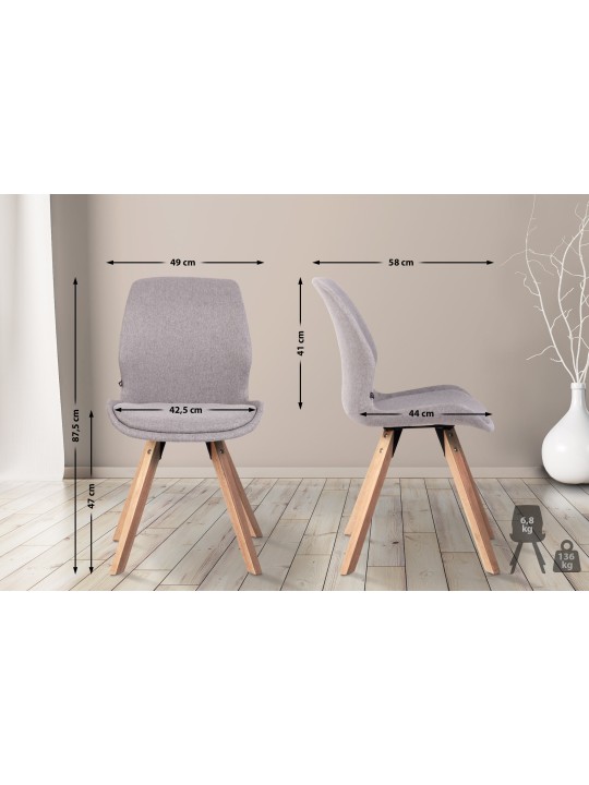 Silla Luna tela, gris