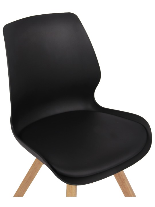Conjunto de 4 sillas Luna plástico, negro Conjunto de 4 sillas Luna plástico, negro