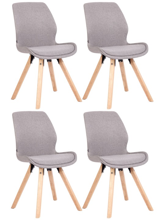 Conjunto de 4 sillas Luna tela, gris Conjunto de 4 sillas Luna tela, gris