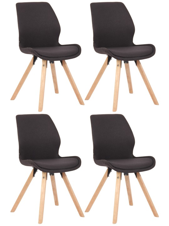 Conjunto de 4 sillas Luna tela, negro Conjunto de 4 sillas Luna tela, negro