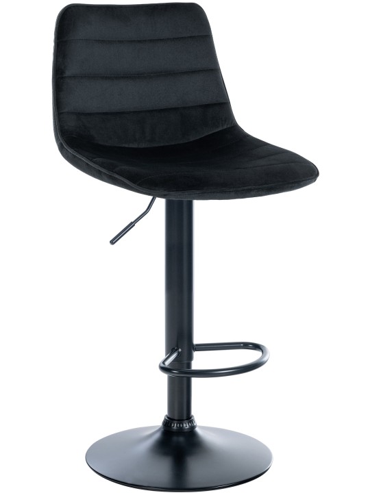 Taburete de bar Lex terciopelo, negro