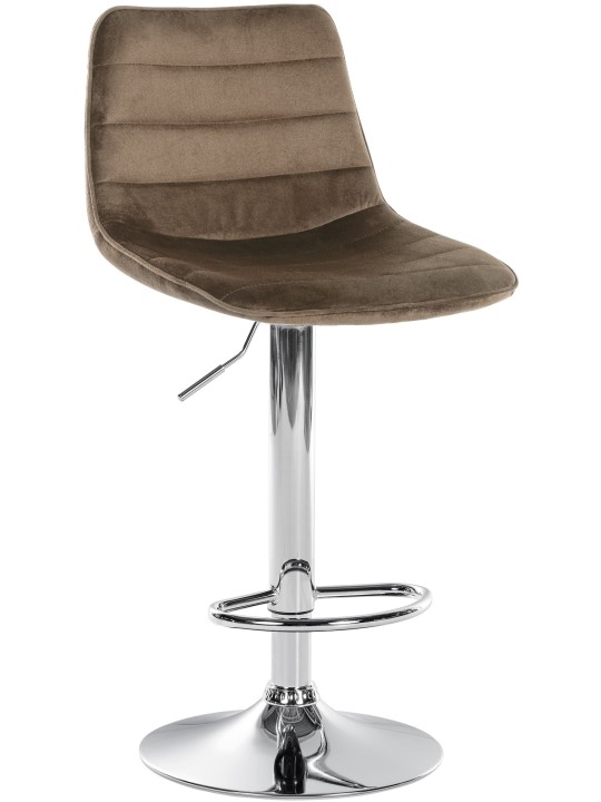 Taburete de bar Lex terciopelo cromado, marrón