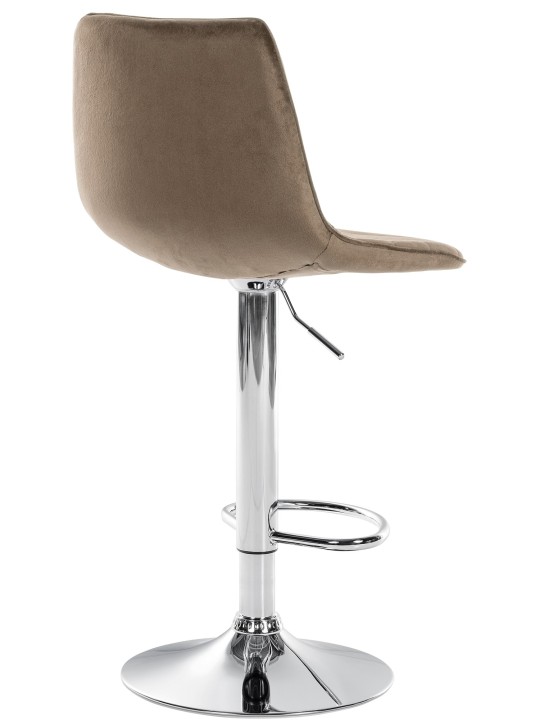 Taburete de bar Lex terciopelo cromado, marrón