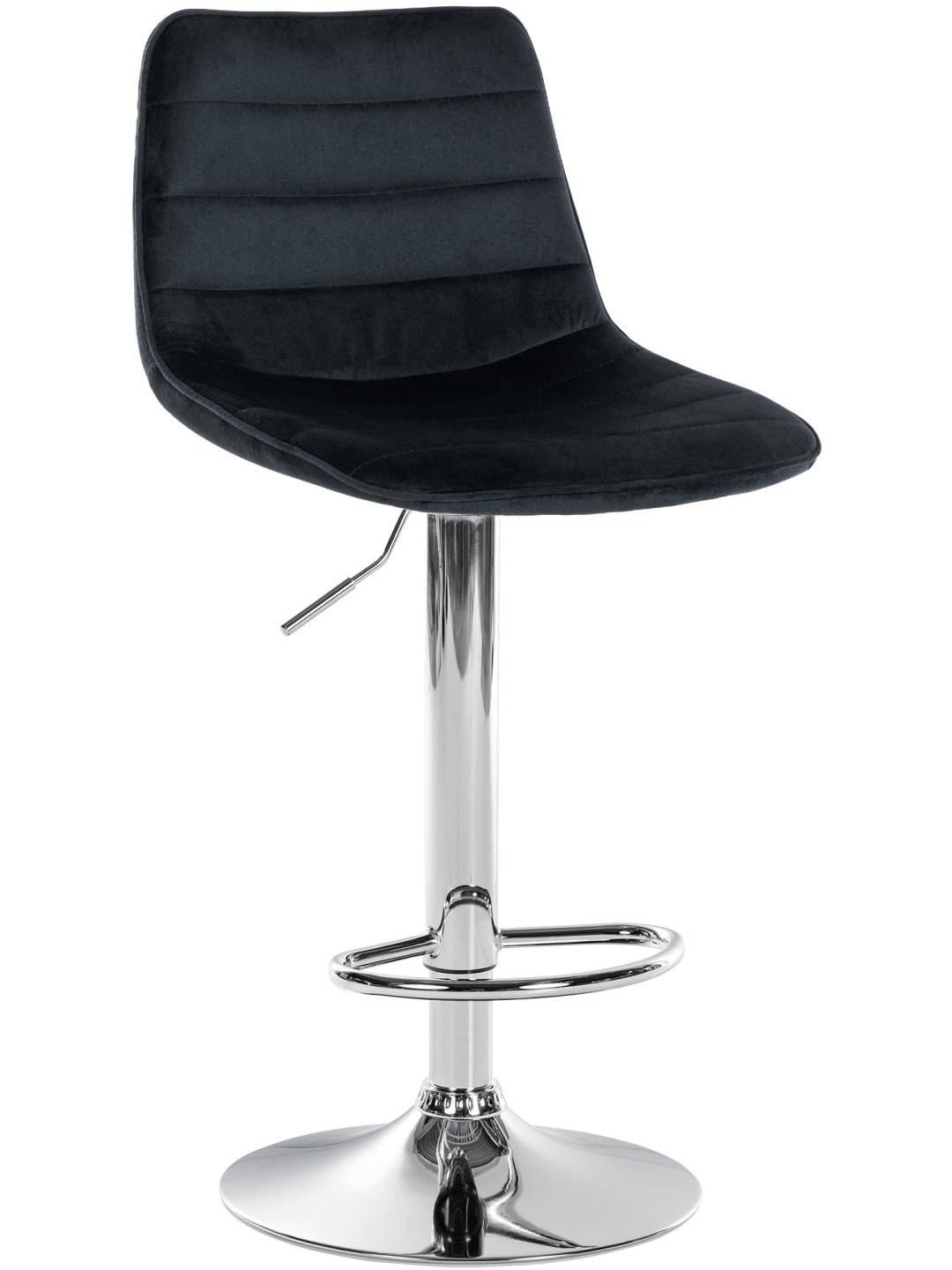 Taburete de bar Lex terciopelo cromado, negro