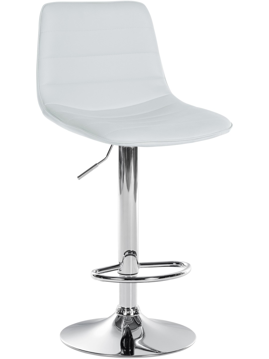 Taburete de bar Lex polipiel cromado, blanco