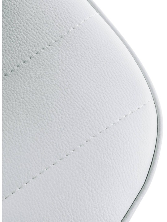 Taburete de bar Lex polipiel cromado, blanco