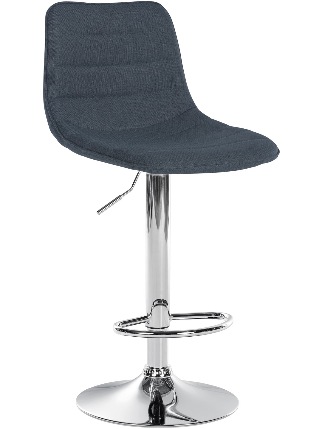 Taburete de bar Lex tela cromo, gris oscuro