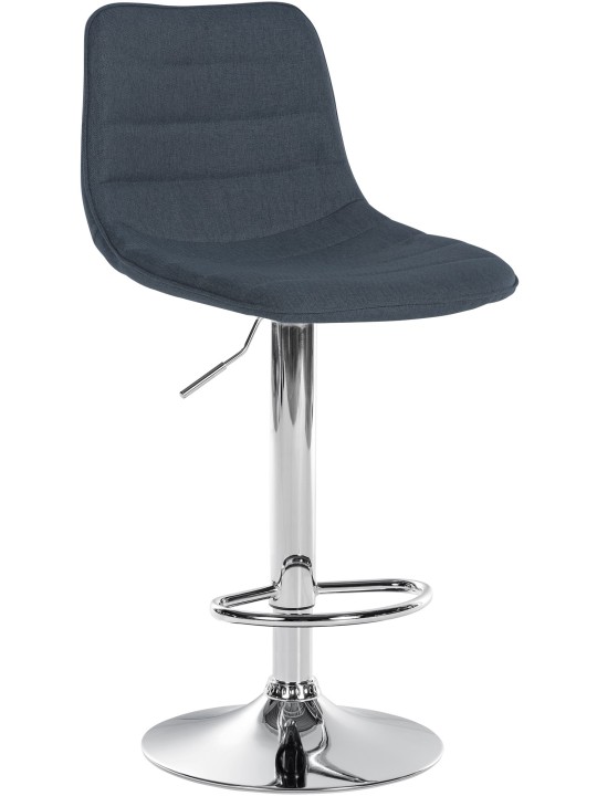 Taburete de bar Lex tela cromo, gris oscuro