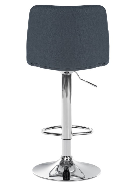 Taburete de bar Lex tela cromo, gris oscuro