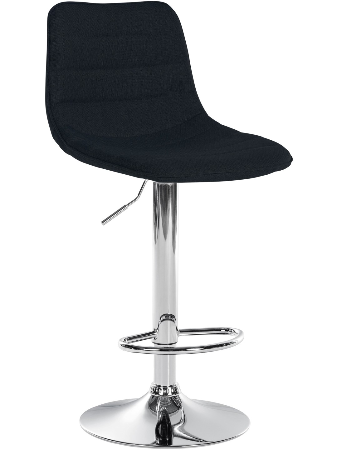 Taburete de bar Lex tela cromo, negro