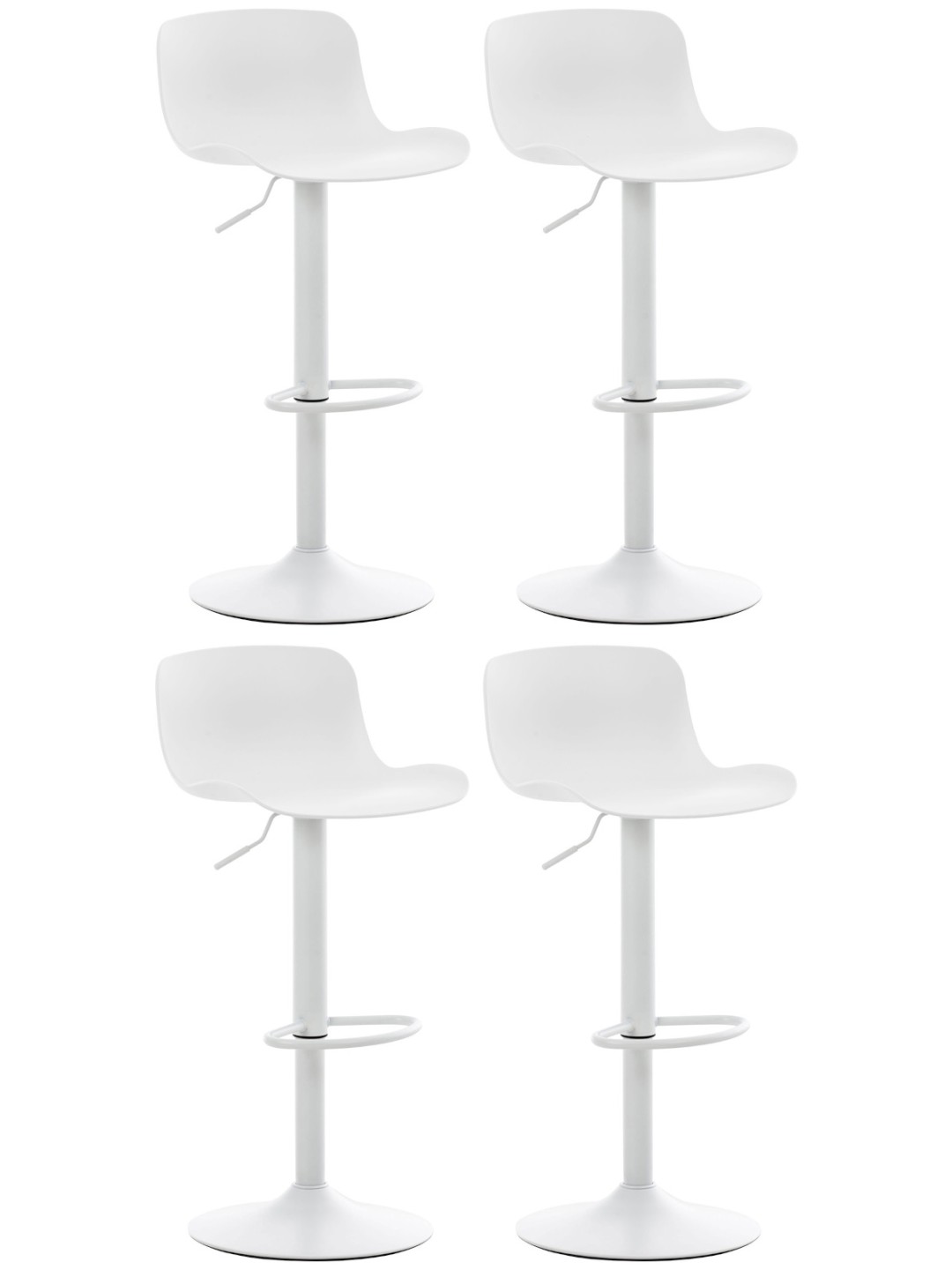 Juego de 4 taburetes de bar Almada, blanco